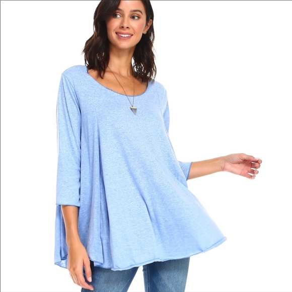 Simplicitie Blue Heather Flowy Tunic - Picture 2 of 6